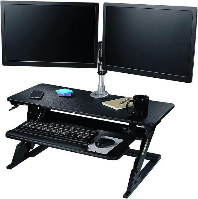 Alt view image 7 of 20 - 3M SD60B Standing Desk, Converts Desktop To Sit-Stand Workstation, 35.4" x 23.2" x 6.2"