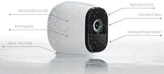 Alt view image 7 of 10 - Arlo FlexPower ONVIF Compliant Security Camera - Rechargeable Battery Powered Wire-Free HD Night Vision Indoor / Outdoor Security Camera with Audio (Base Station Not Included) - VNC4030-111PAS