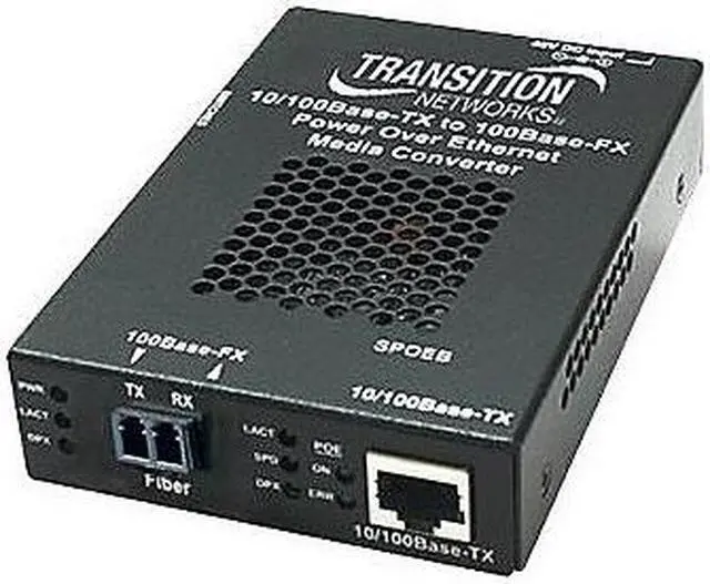 Alt view image 2 of 14 - Transition Networks Stand-alone Fast Ethernet PoE Media Converter