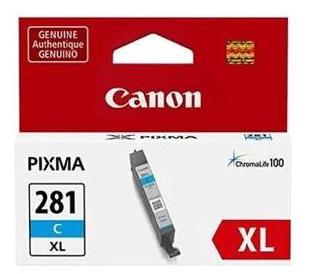 Alt view image 4 of 14 - Canon CLI-281XL Original Ink Cartridge - Cyan - Inkjet - 1 Each