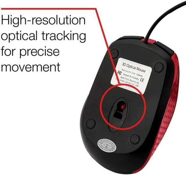 Alt view image 10 of 20 - Verbatim Mouse Optical Corded f/PCs & Macs Red/Black 99742