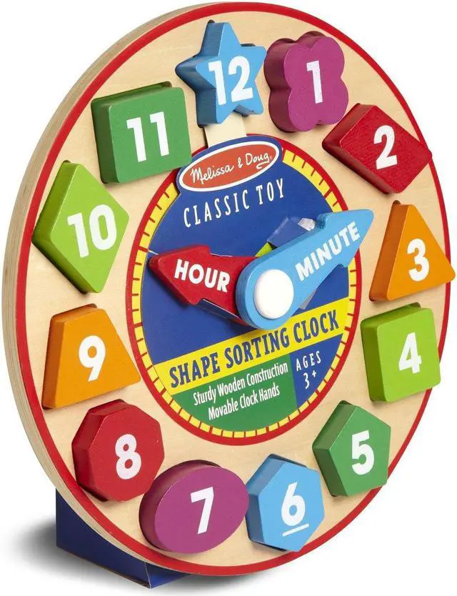 Alt view image 9 of 19 - Melissa & Doug Shape Sorting Clock - Wooden Educational Toy