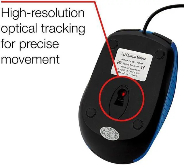 Alt view image 7 of 20 - Verbatim Mouse Optical Corded f/PCs & Macs Blue/Black 99743