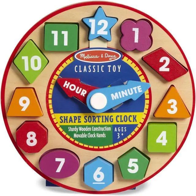 Alt view image 8 of 19 - Melissa & Doug Shape Sorting Clock - Wooden Educational Toy