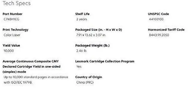 Alt view image 7 of 19 - Cyan High Yield Toner Cartridge for Lexmark C748H1CG C748DE, C748DTE, C748E, Genuine Lexmark Brand