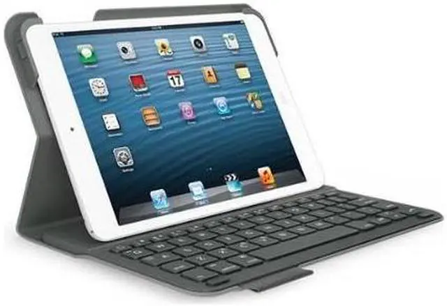 Alt view image 10 of 14 - Logitech 920-005893 Logitech Ultrathin Keyboard Folio (PU Leather) for iPad mini Carbon Black