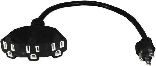 Alt view image 3 of 12 - QVS PP-ADPT3-10 10Ft Three Angle Outlet 3-Prong Power Extension Cord