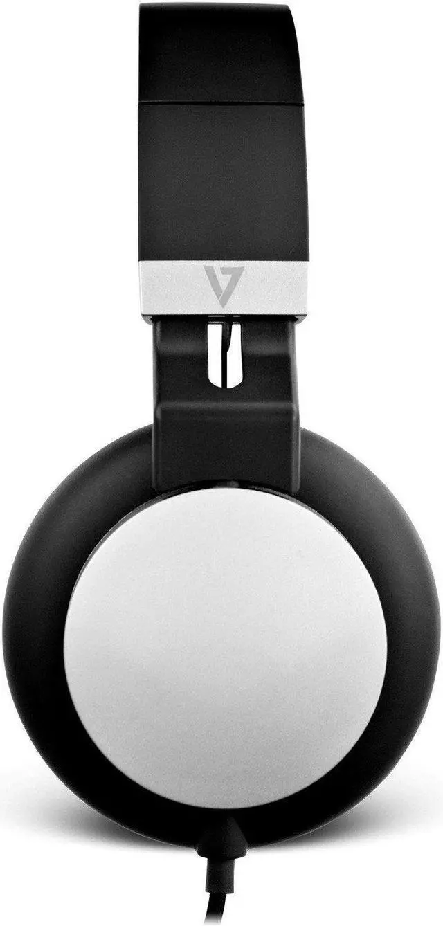 Alt view image 6 of 20 - V7 Lightweight On-Ear Headphones - Black/Silver - Stereo - Black, Silver - Mini-phone - Wired - On-ear, Over-the-head - Binaural - Supra-aural - Noise Canceling