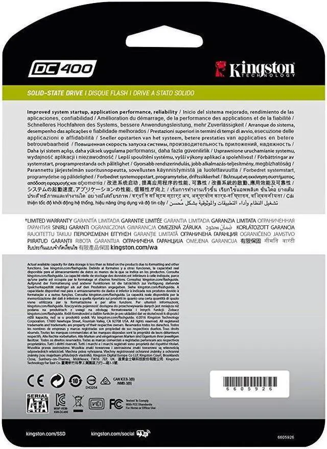 Alt view image 11 of 15 - Kingston SEDC400S37/960G Ssdnow Dc400 - Solid State Drive - 960 Gb - Internal - 2.5 Inch - Sata 6Gb/S