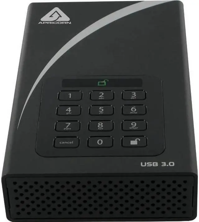Alt view image 3 of 19 - Apricorn Aegis Padlock Dt Fips Adt-3Pl256f-12Tb 12 Tb Desktop Hard Drive - External - Black - Taa Compliant