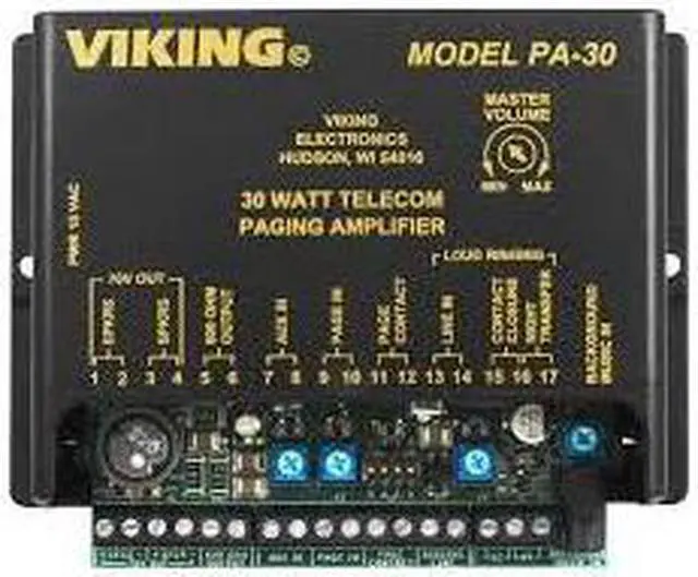 Alt view image 5 of 7 - Viking Electronics - PA-30 - Viking Electronics PA-30 30 watt telecom paging amp
