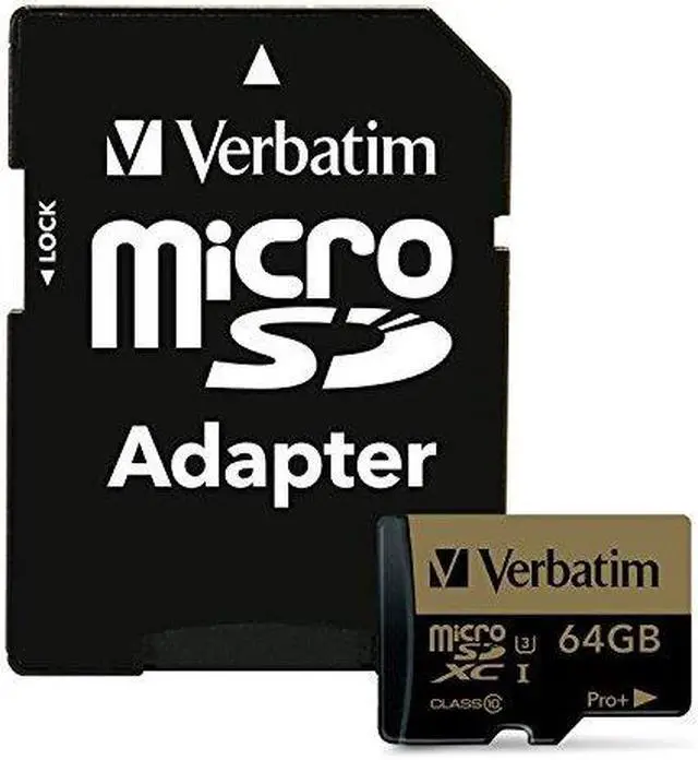 Alt view image 6 of 20 - Verbatim Memory Card microSDXC w/Adapter 64GB BK/GD 44034
