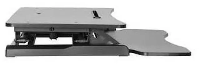 Alt view image 8 of 9 - Amer Mounts EZRiser30 Height Adjustable Sit/Stand Desk Computer Riser, 30" wide with Keyboard Tray - Black Finish
