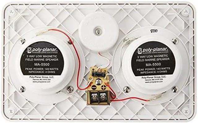 Alt view image 5 of 12 - Poly-Planar 3-Way Platinum Panel Marine Speaker - (Pair) White