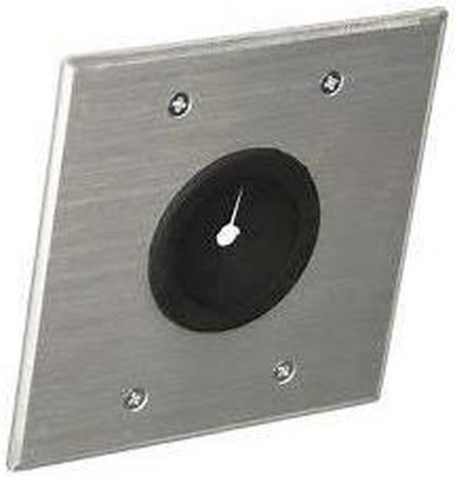 Alt view image 4 of 16 - C2g 1.5In Grommet Cable Pass Through Double Gang Wall Plate - Brushed Aluminum