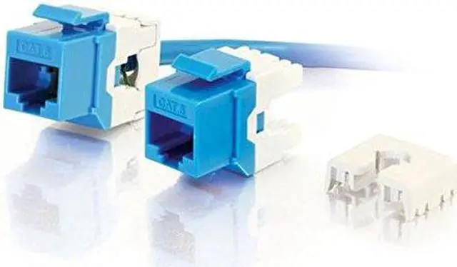 Alt view image 6 of 10 - C2G/Cables To Go 35211 Cat6 180 Degree Keystone Jack Blue