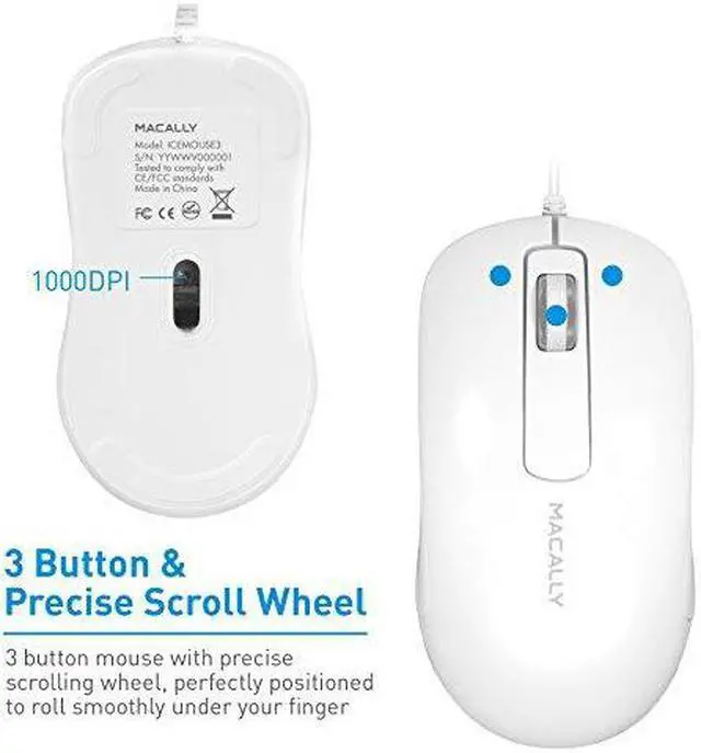 Alt view image 6 of 10 - MACALLY PERIPHERALS ICEMOUSE3 ICEMOUSE3 3BTN FULL SIZE WIRED
