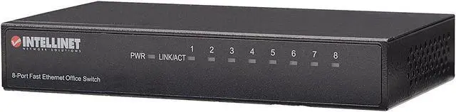 Alt view image 9 of 17 - Intellinet 8-Port Fast Ethernet Office Switch, Desktop Size, Metal, IEEE 802.3az (Energy Efficient Ethernet)