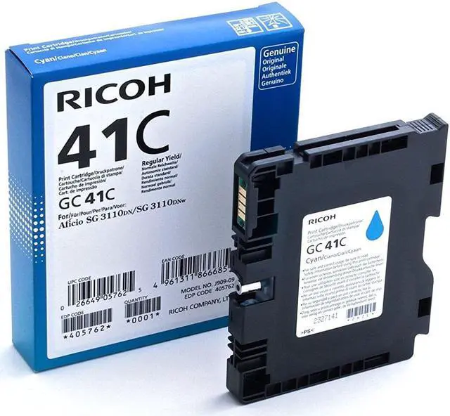 Alt view image 2 of 11 - Ricoh GC 41C Ink Cartridge - Cyan