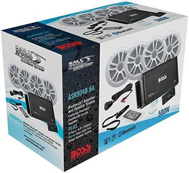 Alt view image 10 of 20 - BOSS Audio ASK904B.64 4-Channel Bluetooth Amp with 4 speakers White