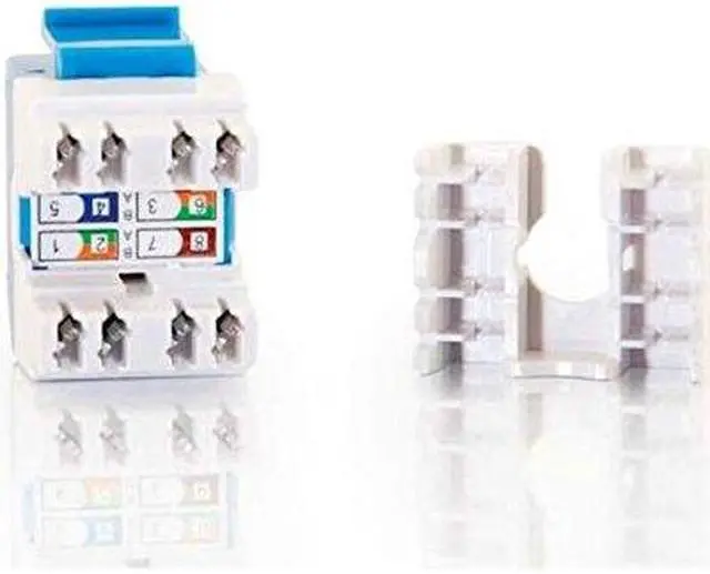 Alt view image 7 of 10 - C2G/Cables To Go 35211 Cat6 180 Degree Keystone Jack Blue