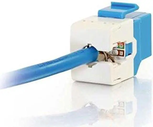 Alt view image 8 of 10 - C2G/Cables To Go 35211 Cat6 180 Degree Keystone Jack Blue