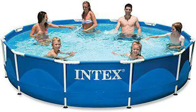 Alt view image 9 of 11 - Intex 28211EH 12' x 30" Metal Frame Round Above Ground Swimming Pool with Pump