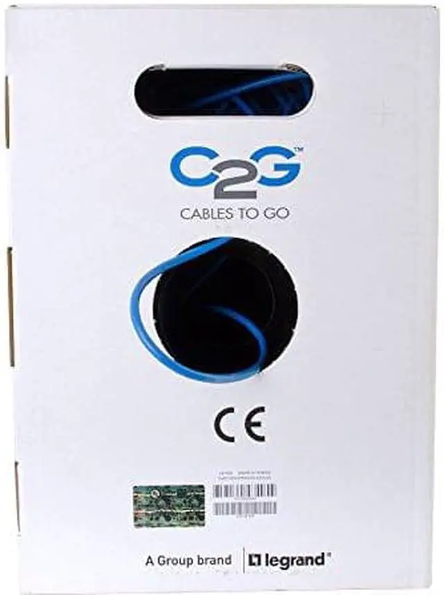 Alt view image 7 of 18 - C2G 43405 Cat6 Bulk Cable - Unshielded Ethernet Network Cable with Stranded Conductors, In-Wall CM-Rated, TAA Compliant, Blue (1000 Feet, 304.8 Meters)