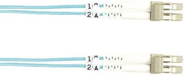 Main image of Black Box FO10G-010M-LCLC Connect OM3 50-Micron Multimode Fiber Optic Patch Cable - OFNR PVC, LC-LC, Aqua, 10-m (32.8-ft.)
