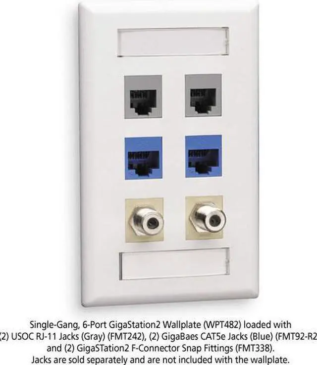 Alt view image 3 of 4 - Black Box GigaStation2 6 Socket Network Faceplate