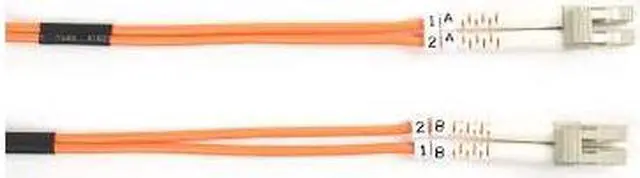 Main image of Black Box FO625-005M-LCLC OM1 62.5-Micron Multimode Fiber Optic Patch Cable - OFNR PVC, LC-LC, Orange, 5 m (16.4 ft.)