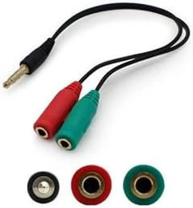 Alt view image 2 of 4 - 5PK 3.5mm Audio Input Male to 2x3.5mm Audio Output Female Black Adapters - 100% compatible and to