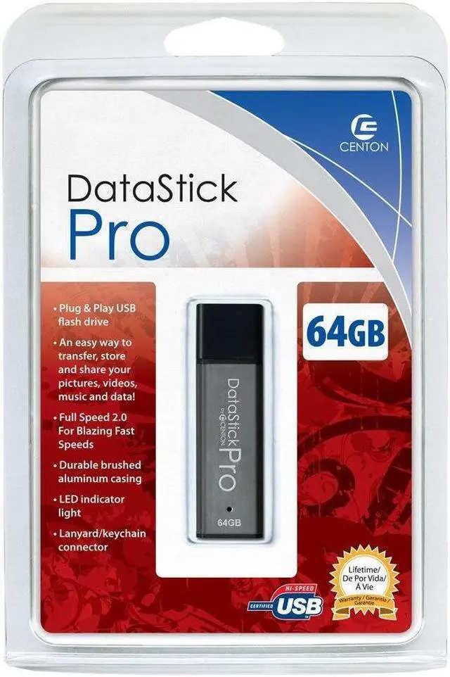 Alt view image 4 of 15 - CENTON DataStick Pro 64GB USB 2.0 Flash Drive DSP64GB-001