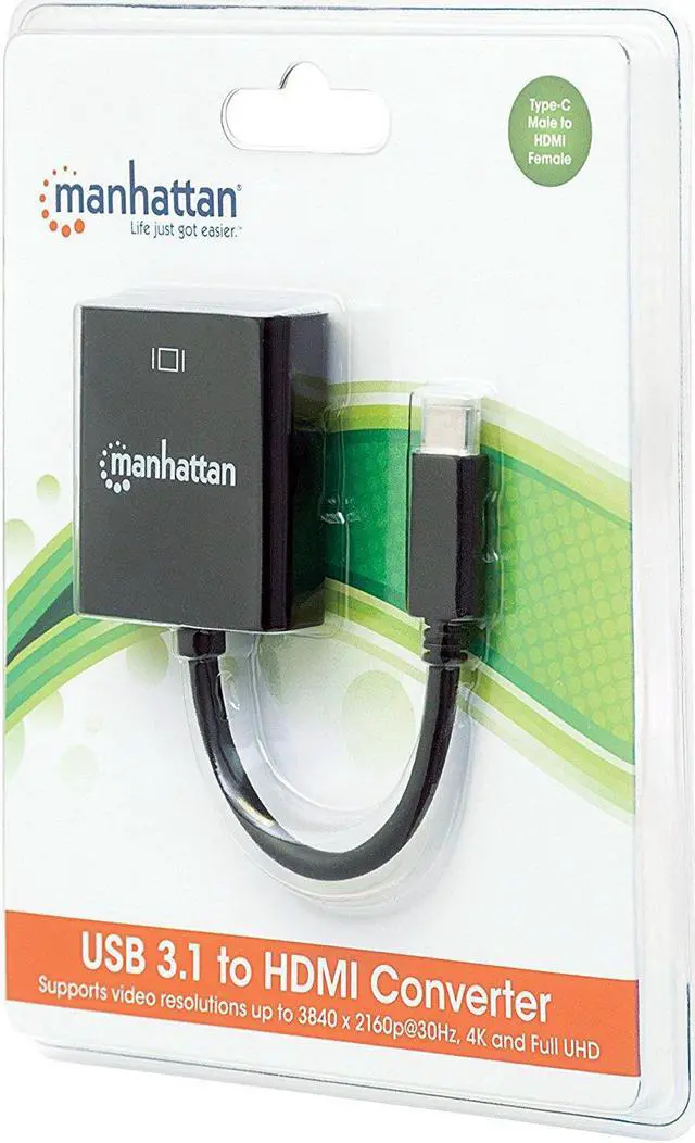 Alt view image 7 of 20 - Manhattan Superspeed+ Usb-C 3.1 To Hdmi Converter