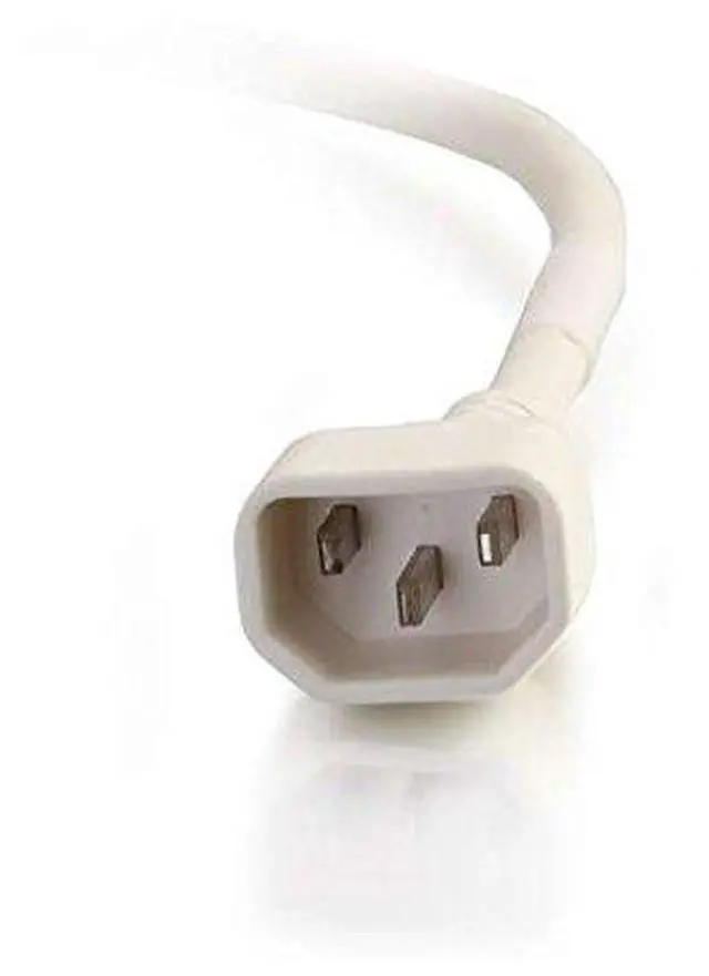 Alt view image 3 of 7 - C2G 17485 18 AWG Power Cord - C14 to C13, White (2 Feet, 0.60 Meters)