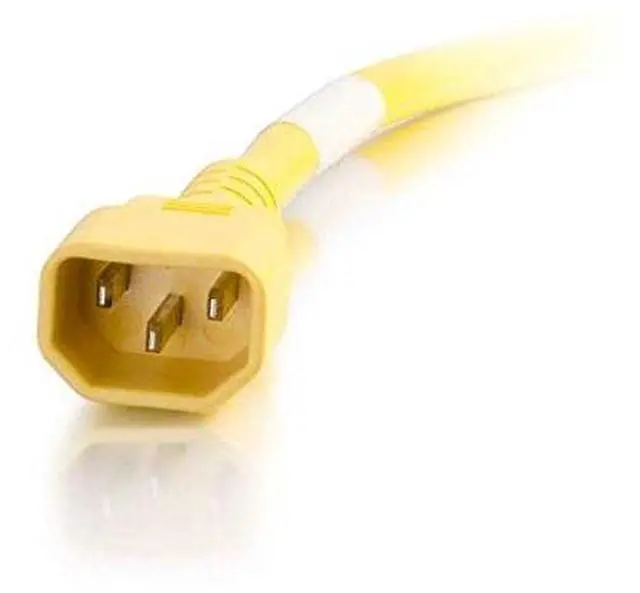 Alt view image 3 of 5 - C2G 17484 18 AWG Power Cord - C14 to C13, Yellow (2 Feet, 0.60 Meters)