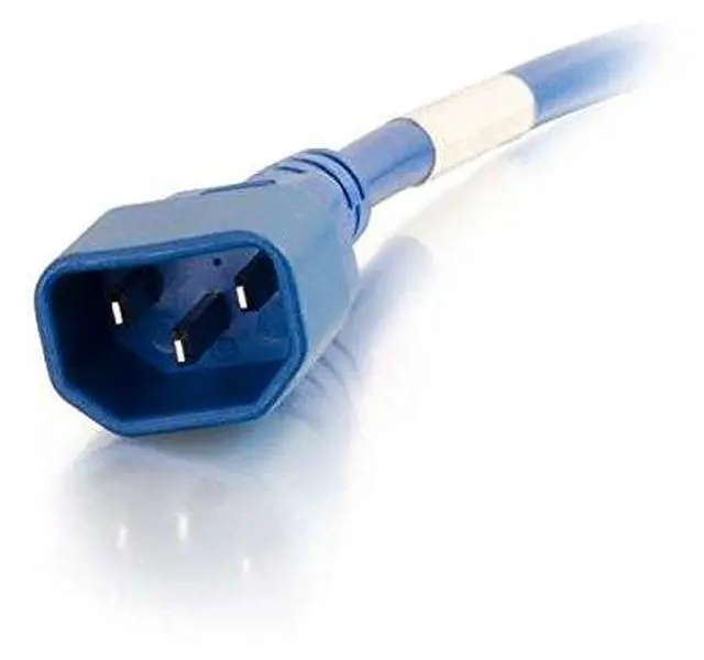 Alt view image 3 of 6 - C2G 17486 18 AWG Power Cord - C14 to C13, Blue (3 Feet, 0.91 Meters)
