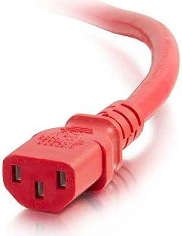 Alt view image 4 of 10 - C2G 17535 14 AWG Power Cord - C14 to C13, Red (3 Feet, 0.91 Meters)