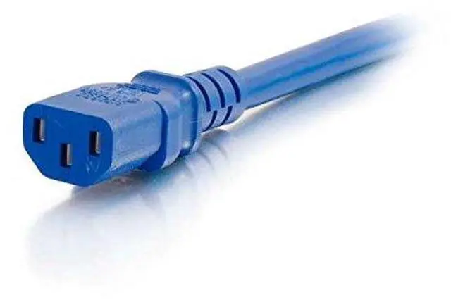 Alt view image 4 of 6 - C2G 17486 18 AWG Power Cord - C14 to C13, Blue (3 Feet, 0.91 Meters)