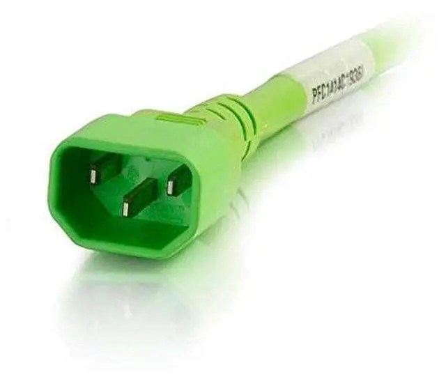 Alt view image 5 of 13 - C2G 17537 14 AWG Power Cord - C14 to C13, Green (3 Feet, 0.91 Meters)