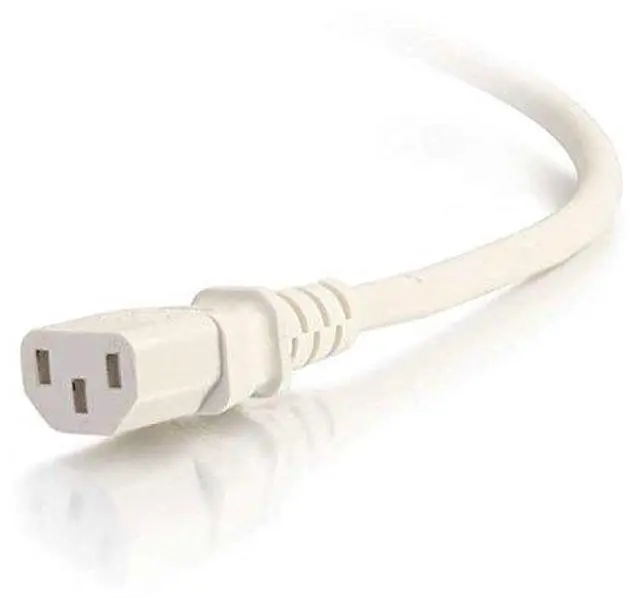 Alt view image 2 of 7 - C2G 17485 18 AWG Power Cord - C14 to C13, White (2 Feet, 0.60 Meters)