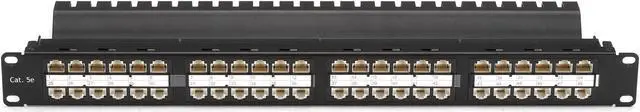 Main image of Black Box JPM810A-HD Box Spacegain Cat5E High-Density Feed-Through Patch Panel, Unshielded, 48-Port, 1U - 48 X Rj-45