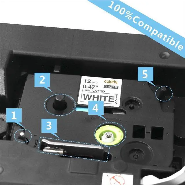 Alt view image 14 of 20 - Brother P-touch TZe Laminated Tape Cartridges - 3/8" Width x 26 1/5 ft Length - Rectangle - White - 1 Each  BRTTZE221