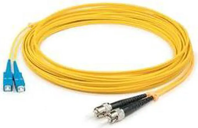 Main image of THIS IS A 2M SC (MALE) TO ST (MALE) YELLOW DUPLEX RISER-RATED FIBER PATCH CABLE.