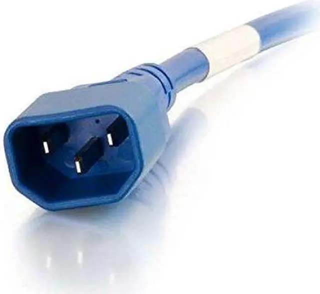 Alt view image 3 of 12 - C2G 17504 18 AWG Power Cord - C14 to C13, Blue (6 Feet, 1.82 Meters)