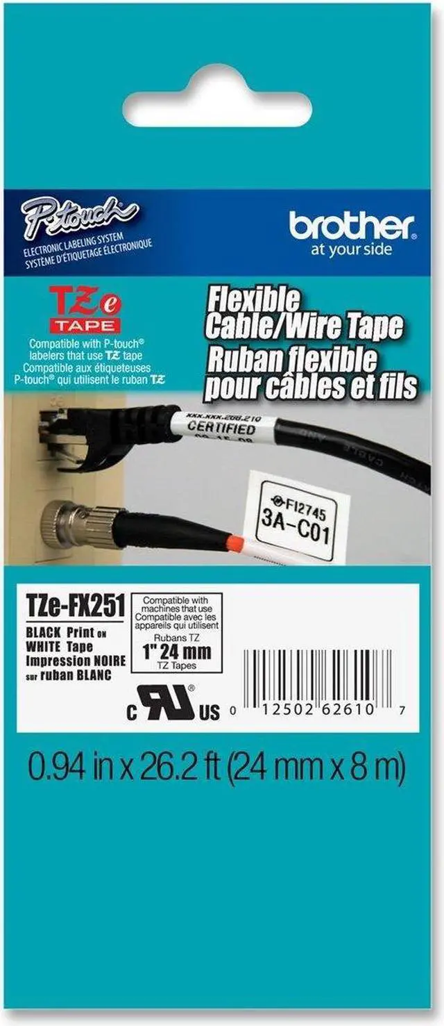Alt view image 4 of 14 - Brother P-Touch TZe Flexible Tape Cartridge for P-Touch Labelers 1in x 26.2ft