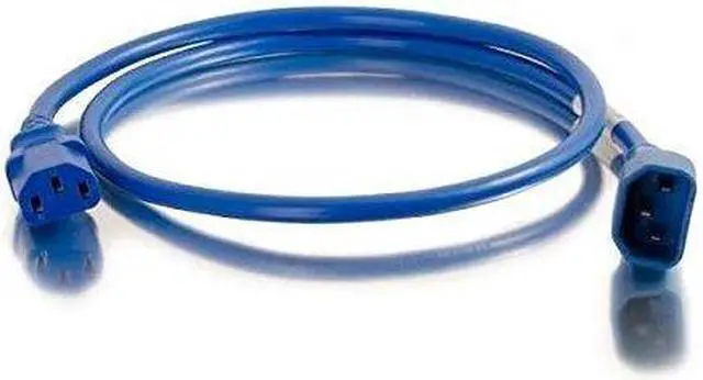 Alt view image 4 of 12 - C2G 17504 18 AWG Power Cord - C14 to C13, Blue (6 Feet, 1.82 Meters)
