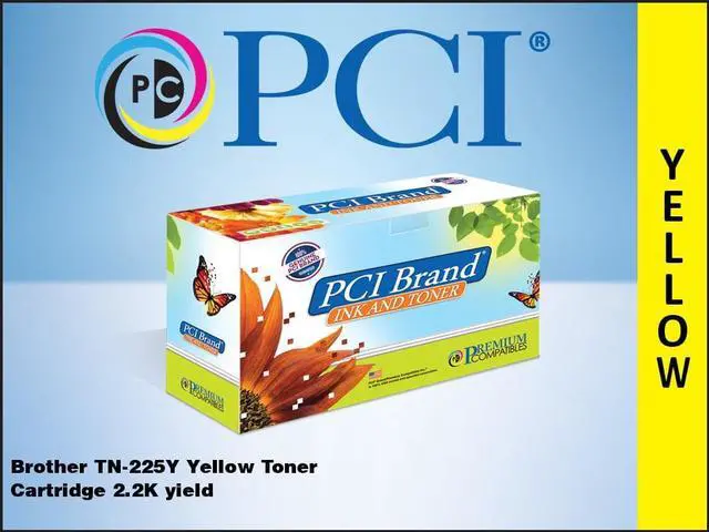 Alt view image 2 of 6 - PCI TN225Y-PCI Toner Cartridge (OEM# Brother TN225Y) 2,200 Page Yield; Yellow