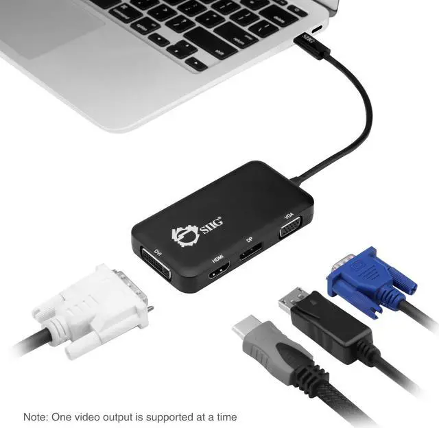 Alt view image 8 of 20 - Siig Usb-C To 4-In-1 Multiport Video Adapter - Dvi/Vga/Dp/Hdmi