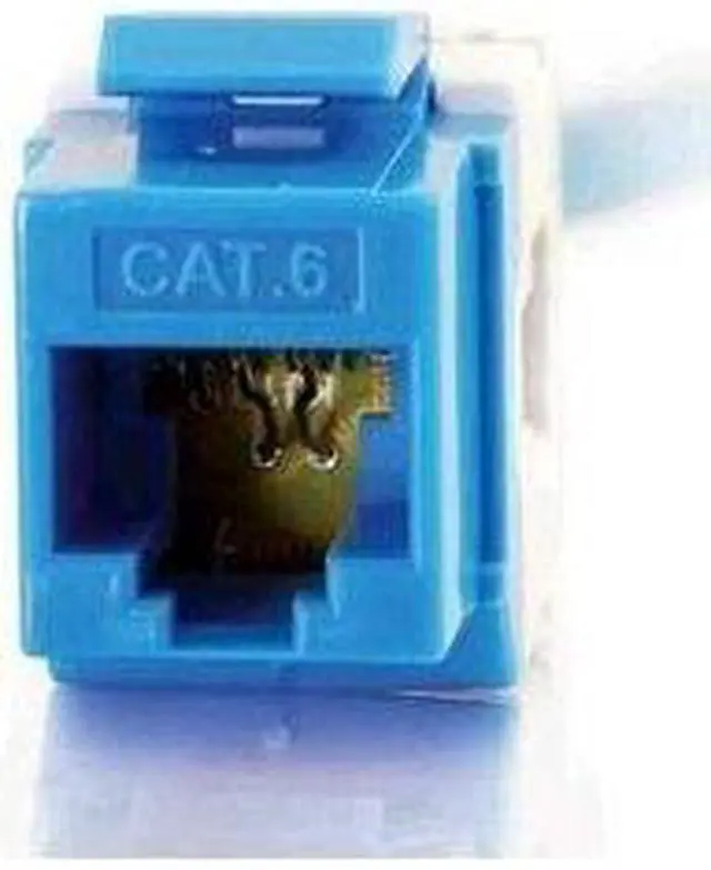 Alt view image 5 of 10 - C2G/Cables To Go 35211 Cat6 180 Degree Keystone Jack Blue